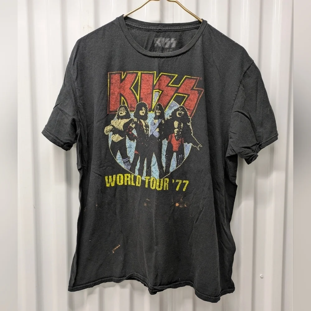 Kiss  Charcoal World Tour '77 Tee